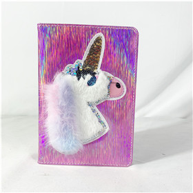 3D glitter unicorn A5 size diary notebooks Gusta-N030